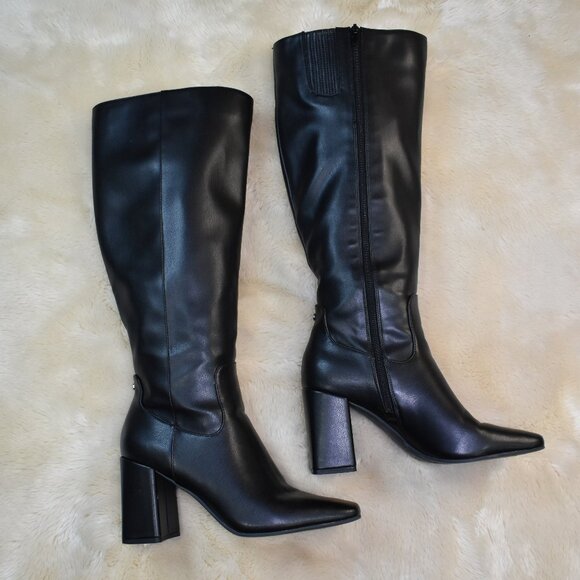 Kelly & Katie Freyna Tall Black Square Toe Knee High Boots Size 9 - Picture 10 of 16